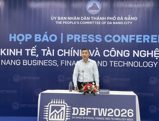 Ông Hồ Kỳ Minh, Phó Chủ tịch Thường trực UBND thành phố Đà Nẵng, thông tin chi tiết về Tuần lễ kinh tế, tài chính và công nghệ Đà Nẵng năm 2026. Ảnh Ngô Anh Văn