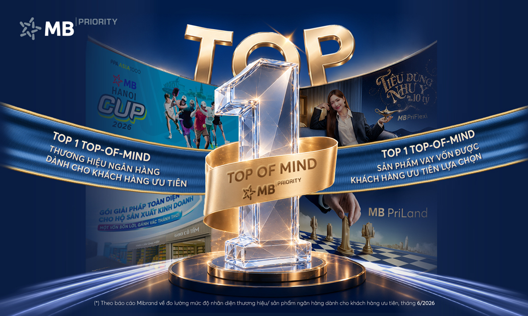 MB đạt Top 1 thương hiệu ngân hàng và sản phẩm vay cấp vốn dành cho khách hàng ưu tiên 