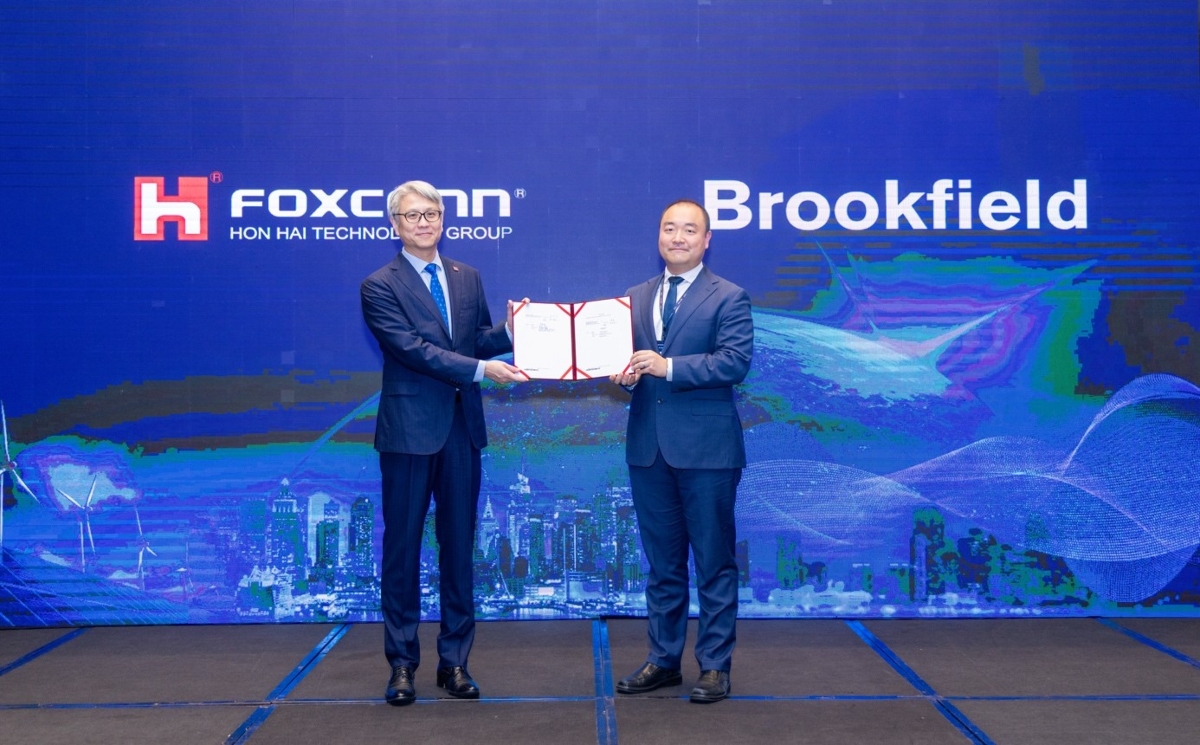 Foxconn và Brookfield tổ chức lễ ký kết hợp tác, đánh dấu bước tiến mới trong quan hệ hợp tác về năng lượng tái tạo và phát triển bền vững tại Việt Nam. Ảnh:&nbsp;Foxconn.