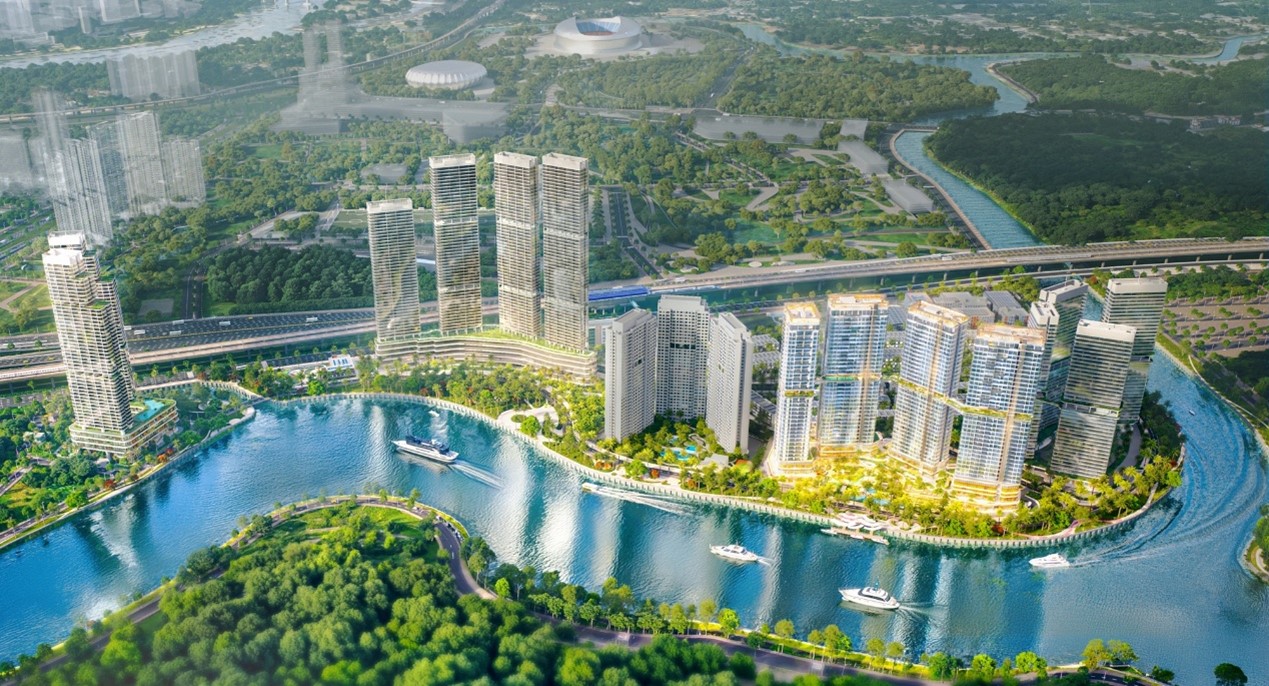 Phối cảnh dự án Palm City, biểu tượng kiến trúc mới tại khu Đông TP.HCM.