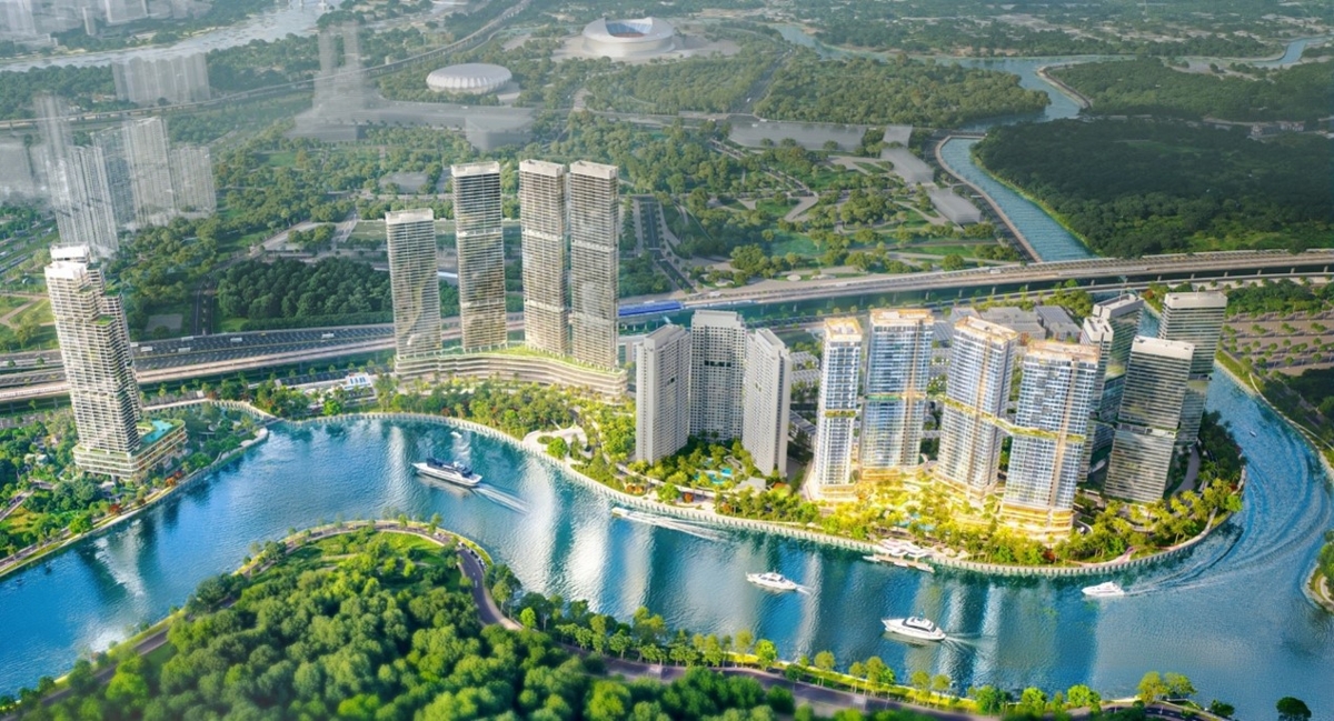 Phối cảnh dự án Palm City, biểu tượng kiến trúc mới tại khu Đông TP.HCM.