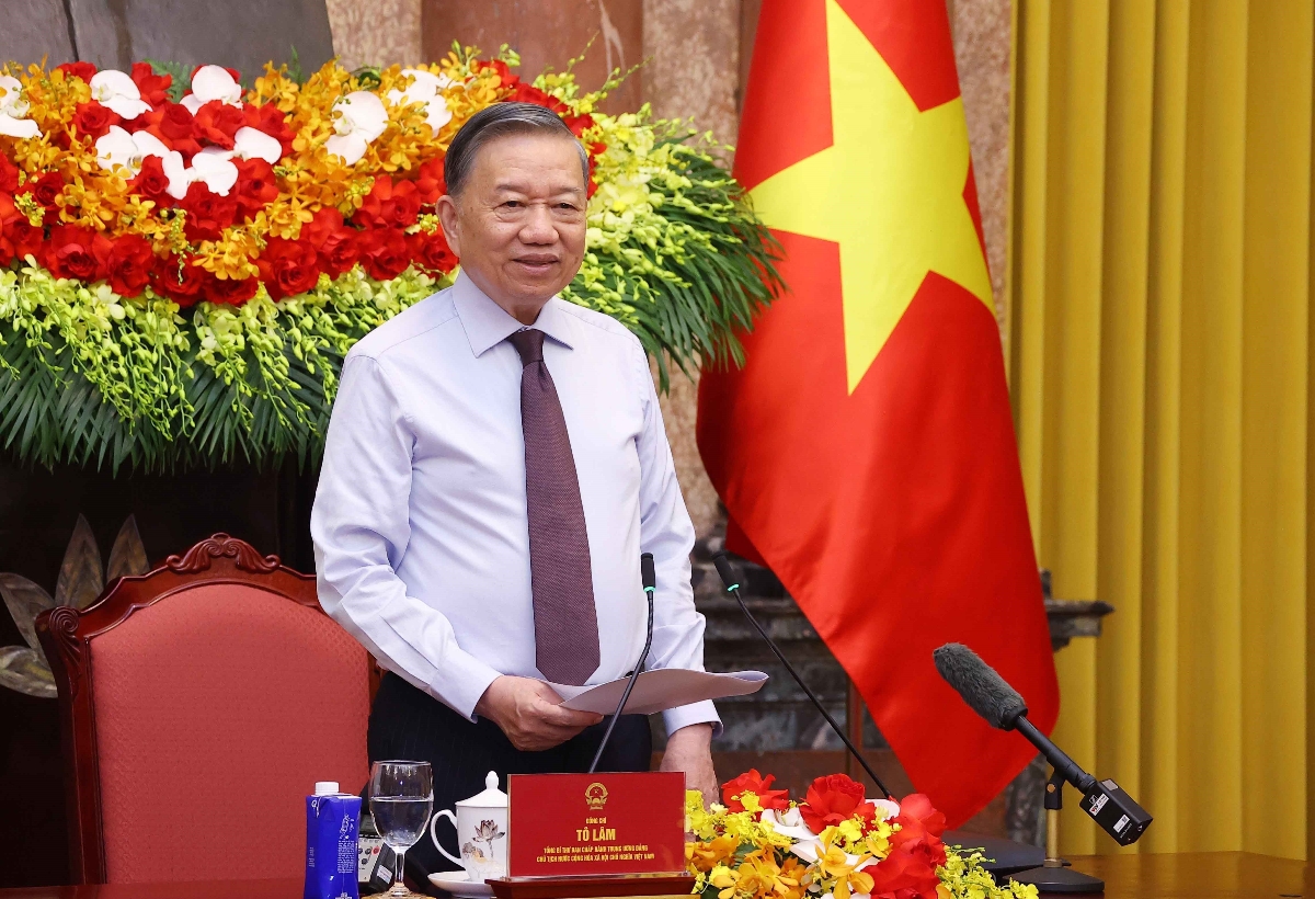 Tổng Bí thư, Chủ tịch nước Tô Lâm gặp mặt 101 nhà báo tiêu biểu. Ảnh: Đảng Cộng Sản.
