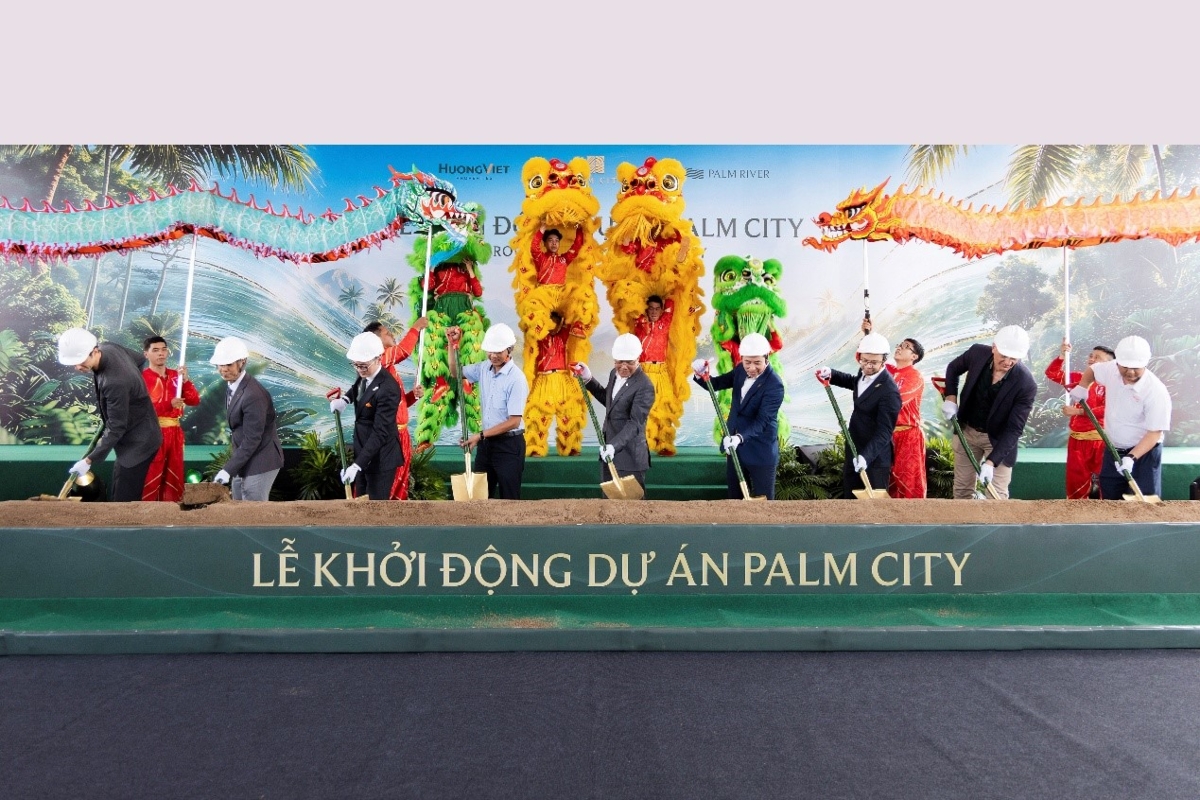 Lễ khởi động Palm City, chính thức khởi công phân khu Palm River. Ảnh: Hướng Việt Properties.
