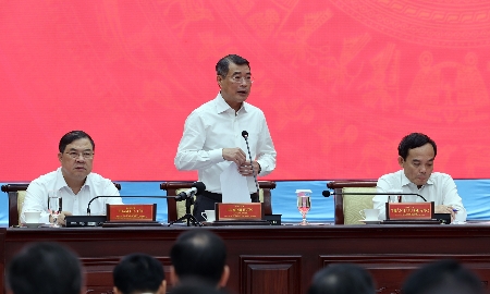Thủ tướng Chính phủ Lê Minh Hưng làm việc với Ban Thường vụ Thành ủy TP. Hồ Chí Minh - Ảnh: VGP/Phương Nguyên