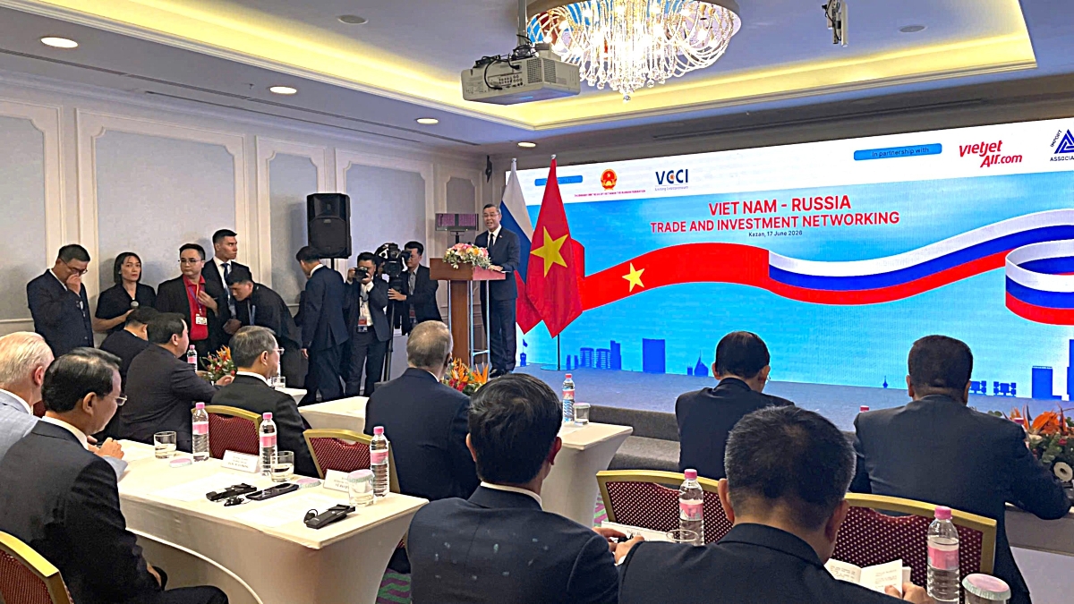 Bộ trưởng Bộ Tài chính Ngô Văn Tuấn phát biểu tại Chương trình Kết nối Đầu tư và Kinh doanh Việt Nam – Liên bang Nga.