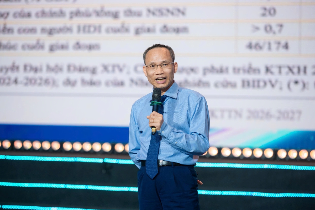 TS. Cấn Văn Lực, Chuyên gia Kinh tế trưởng BIDV, Thành viên Hội đồng Tư vấn Chính sách Tài chính - Tiền tệ Quốc gia chia sẻ tại sự kiện.