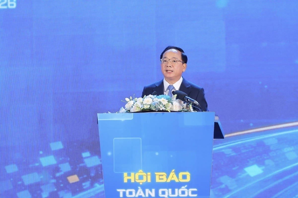 Ủy viên Bộ Chính trị, Bí thư Trung ương Đảng, Trưởng Ban Tuyên giáo và Dân vận Trung ương Trịnh Văn Quyết phát biểu tại lễ khai mạc - Ảnh: TTXVN