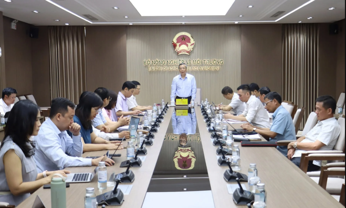 Thứ trưởng Hoàng Trung chủ trì cuộc họp.