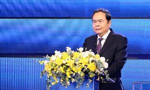 Chủ tịch Quốc hội Trần Thanh Mẫn phát biểu tại Lễ trao giải báo chí Quốc gia lần thứ 20