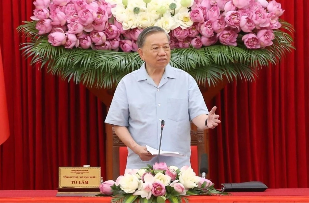 Tổng Bí thư, Chủ tịch nước Tô Lâm tại buổi làm việc. Ảnh: TTXVN
