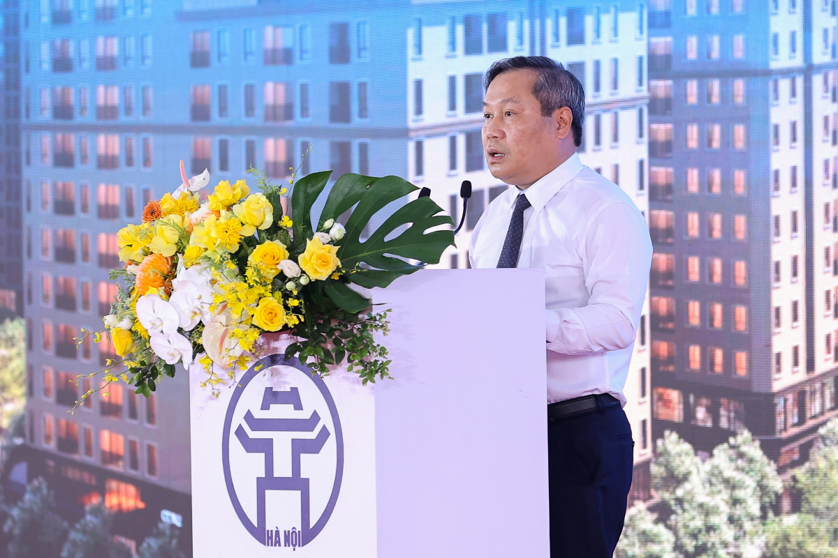 Chủ tịch UBND Thành phố Hà Nội Vũ Đại Thắng, phát biểu tại Lễ khởi công.