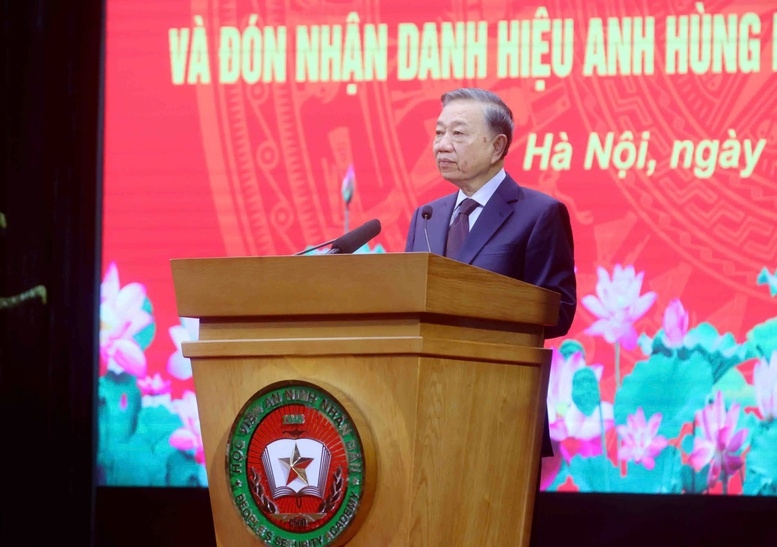 Tổng Bí thư, Chủ tịch nước Tô Lâm dự và phát biểu tại buổi lễ. Ảnh: VGP