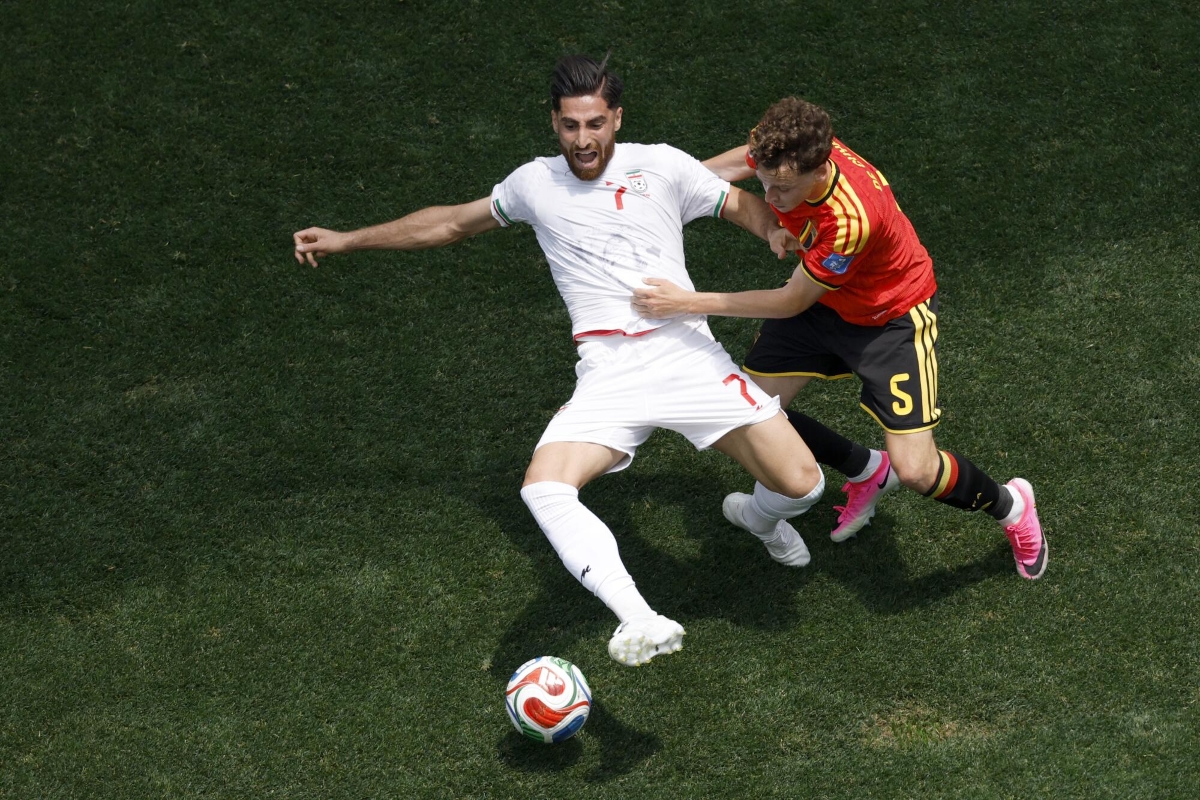 Rạng sáng 22/6, Iran cầm hòa Bỉ 0-0 ở lượt thứ 2, bảng G, World Cup 2026. Ảnh: LA Times
