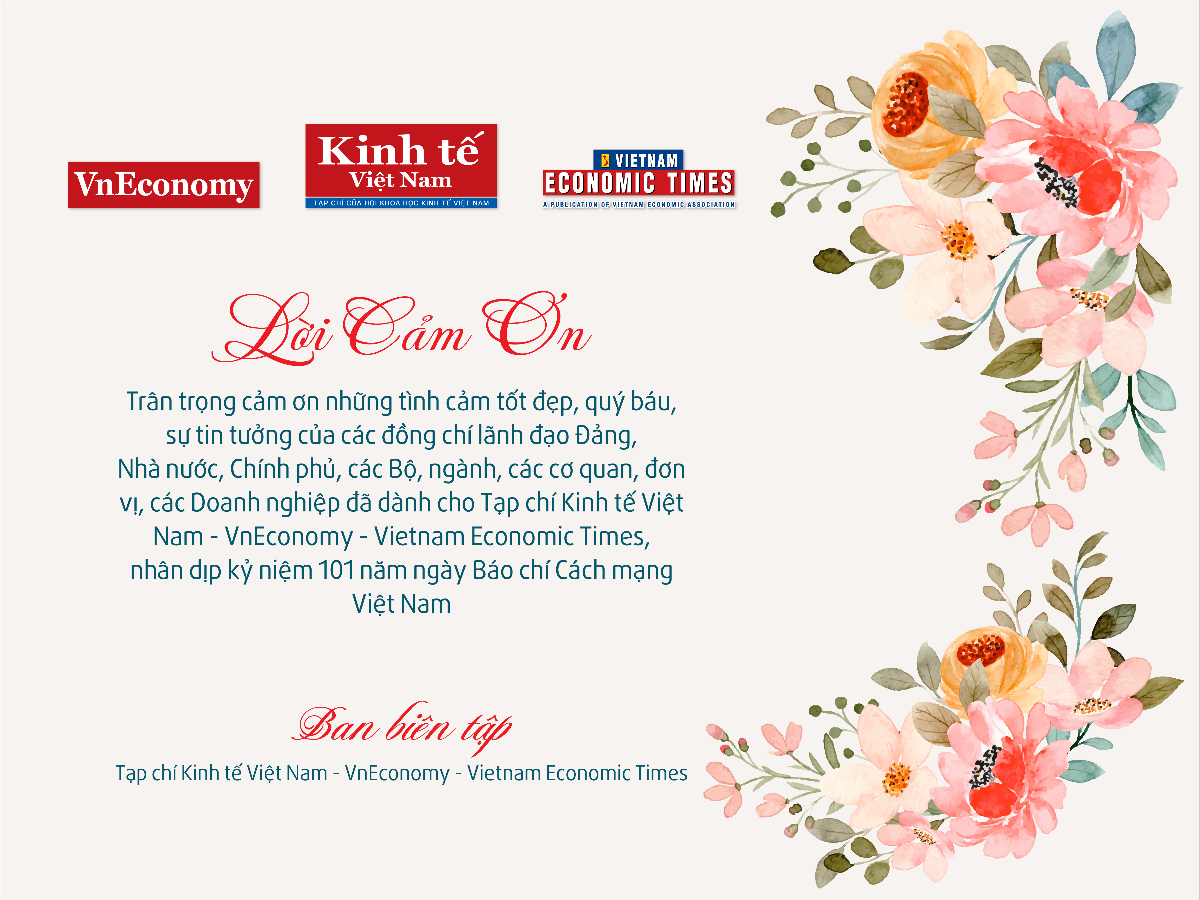 Lời cảm ơn của Tạp chí Kinh tế Việt Nam – VnEconomy - Vietnam Economic Times