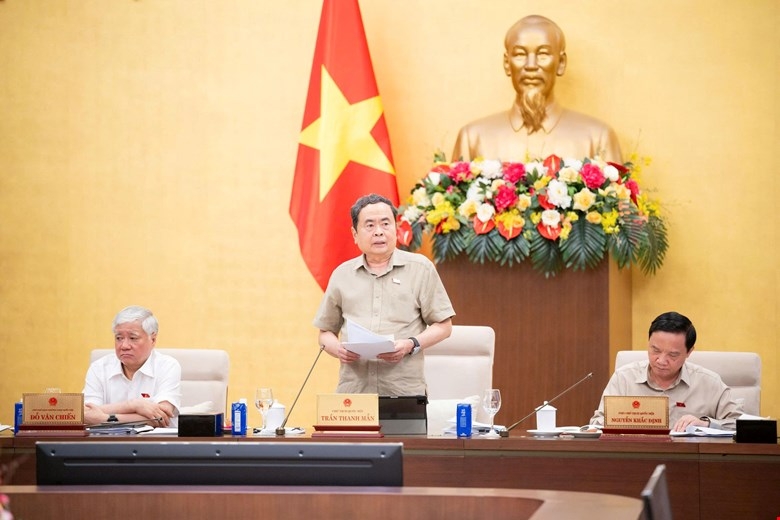 Chủ tịch Quốc hội phát biểu bế mạc phiên họp. Ảnh: Quốc hội.