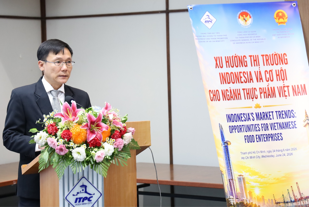 Ông Lê Anh Hoàng: "TP.Hồ Chí Minh sẽ tiếp tục triển khai các chương trình kết nối doanh nghiệp, quảng bá sản phẩm và hỗ trợ doanh nghiệp tiếp cận hệ thống phân phối tại Indonesia trong năm 2026".