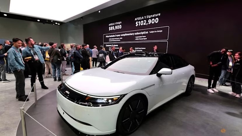 Mẫu xe điện Sony-Honda Afeela 1 Signature được trưng bày tại CES 2025, Las Vegas. Ảnh: Reuters/Steve Marcus
