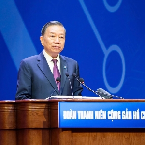 Tổng Bí thư, Chủ tịch nước Tô Lâm dự và có bài phát biểu quan trọng tại phiên trọng thể Đại hội đại biểu toàn quốc Đoàn Thanh niên cộng sản Hồ Chí Minh lần thứ XIII, sáng 25/6 - Ảnh: VGP