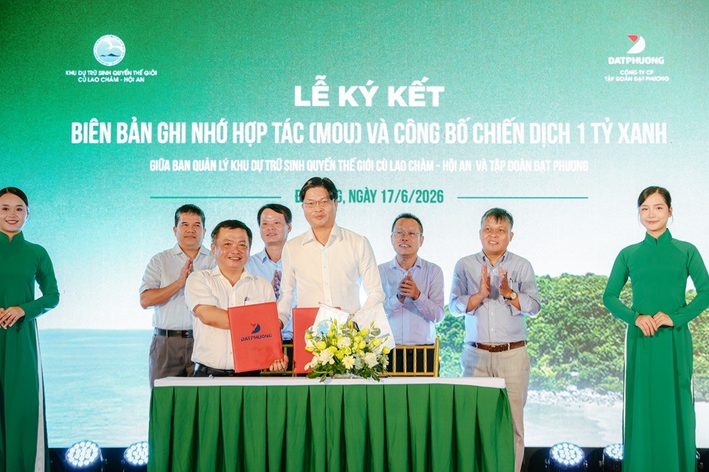 Chiến dịch "1 tỷ xanh" tại Khu dự trữ sinh quyển thế giới Cù Lao Chàm. Ảnh: Đạt Phương.