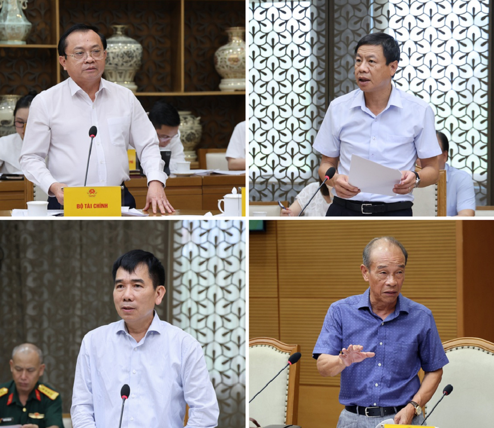 Đại diện lãnh đạo các bộ, ngành và hiệp hội tham gia góp ý tại cuộc họp. Ảnh: VGP.