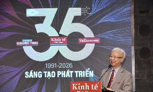Ông Đào Quang Bính, Phó Chủ tịch Hội đồng Biên tập, Tổng Giám đốc Tạp chí Kinh tế Việt Nam, phát biểu tại Lễ Kỷ niệm. Ảnh: Trí Phong