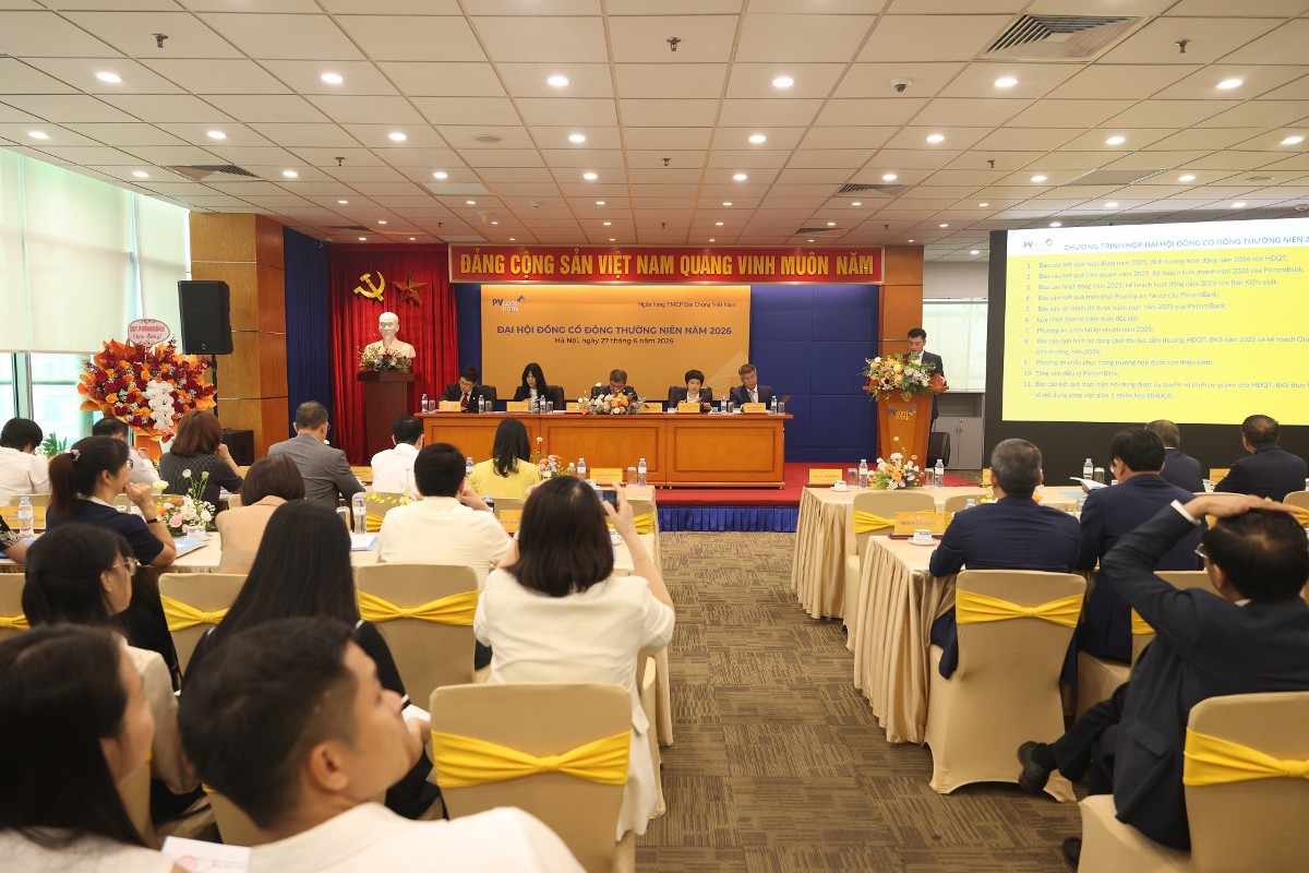 Toàn cảnh Đại hội đồng Cổ đông PVcomBank 2026. Ảnh: PVcomBank.