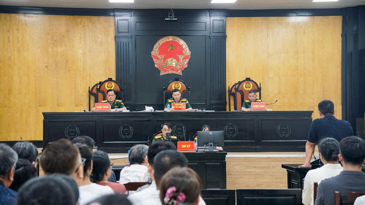Quang cảnh phiên tòa. Ảnh: CTV.