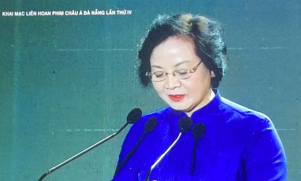 Bí thư Trung ương Đảng, Phó thủ tướng Chính phủ Phạm Thị Thanh Trà phát biểu tại đêm khai mạc Liên hoan phim Châu Á Đà Nẵng lần thứ IV.