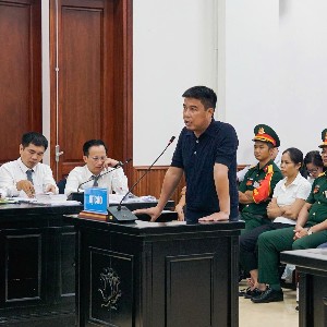 Bị cáo Nguyễn Văn Hậu tại phiên tòa phúc thẩm. Ảnh: CTV.