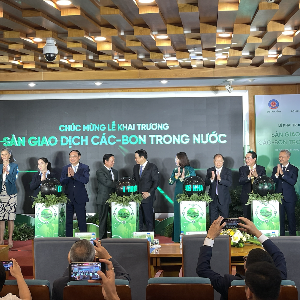 Lễ Khai trương Sàn giao dịch carbon trong nước. Ảnh: An Chi