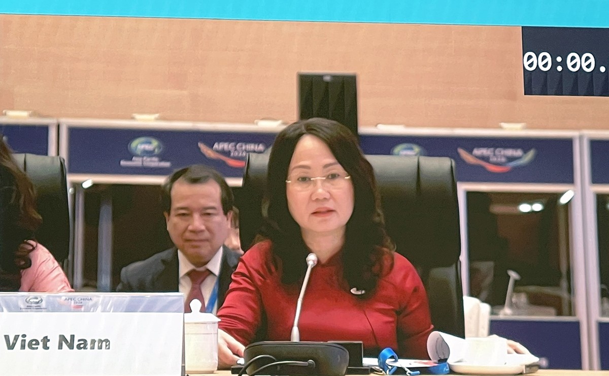 Bộ trưởng Bộ Văn hóa, Thể thao và Du lịch Việt Nam Lâm Thị Phương Thanh phát biểu tại hội nghị.
