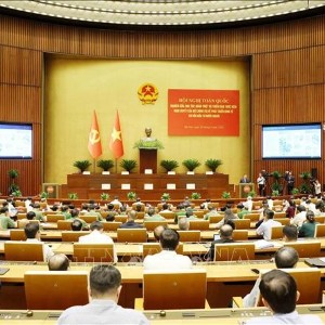 Quang cảnh Hội nghị toàn quốc nghiên cứu, học tập, quán triệt và triển khai thực hiện Nghị quyết số 10-NQ/TW về phát triển kinh tế có vốn đầu tư nước ngoài. Ảnh: TTXVN
