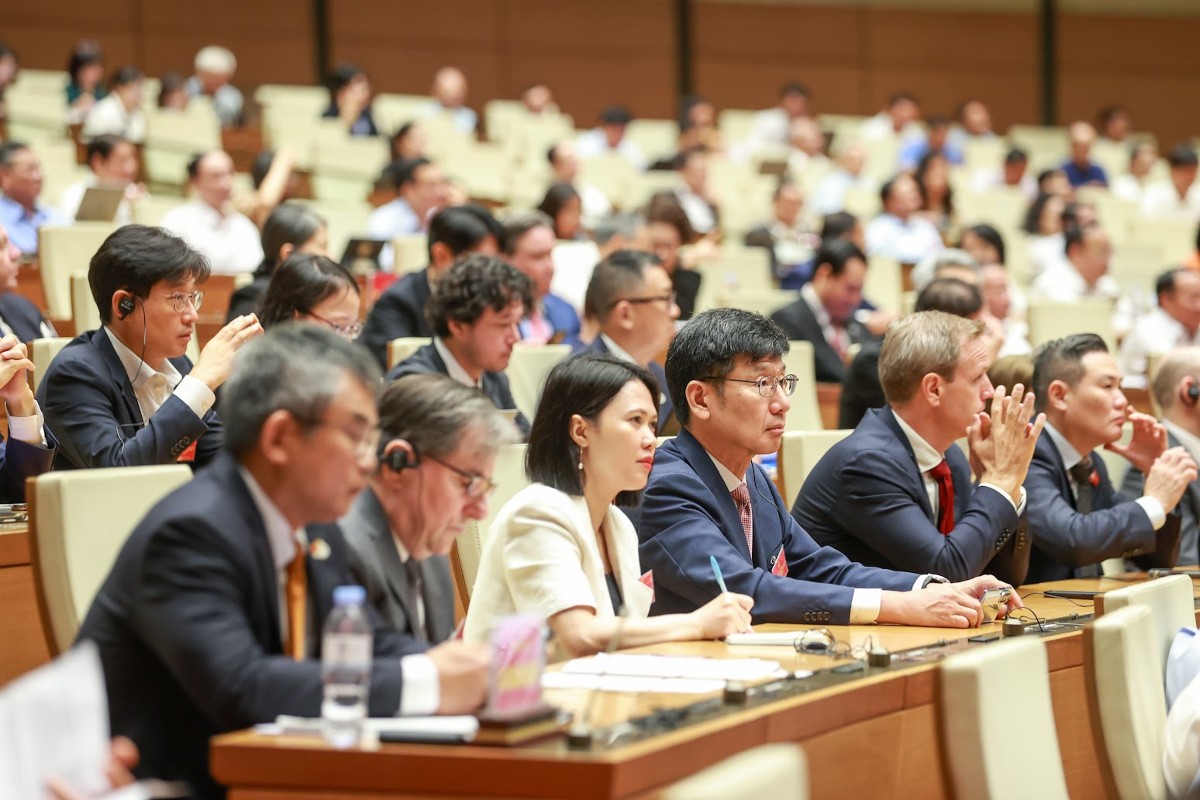 Các doanh nghiệp có vốn đầu tư nước ngoài tham dự Hội nghị. Ảnh: VGP.