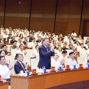 Tổng Bí thư, Chủ tịch nước Tô Lâm tại Hội nghị toàn quốc nghiên cứu, học tập, quán triệt và triển khai thực hiện Nghị quyết số 10-NQ/TW về phát triển kinh tế có vốn đầu tư nước ngoài. Ảnh: TTXVN.