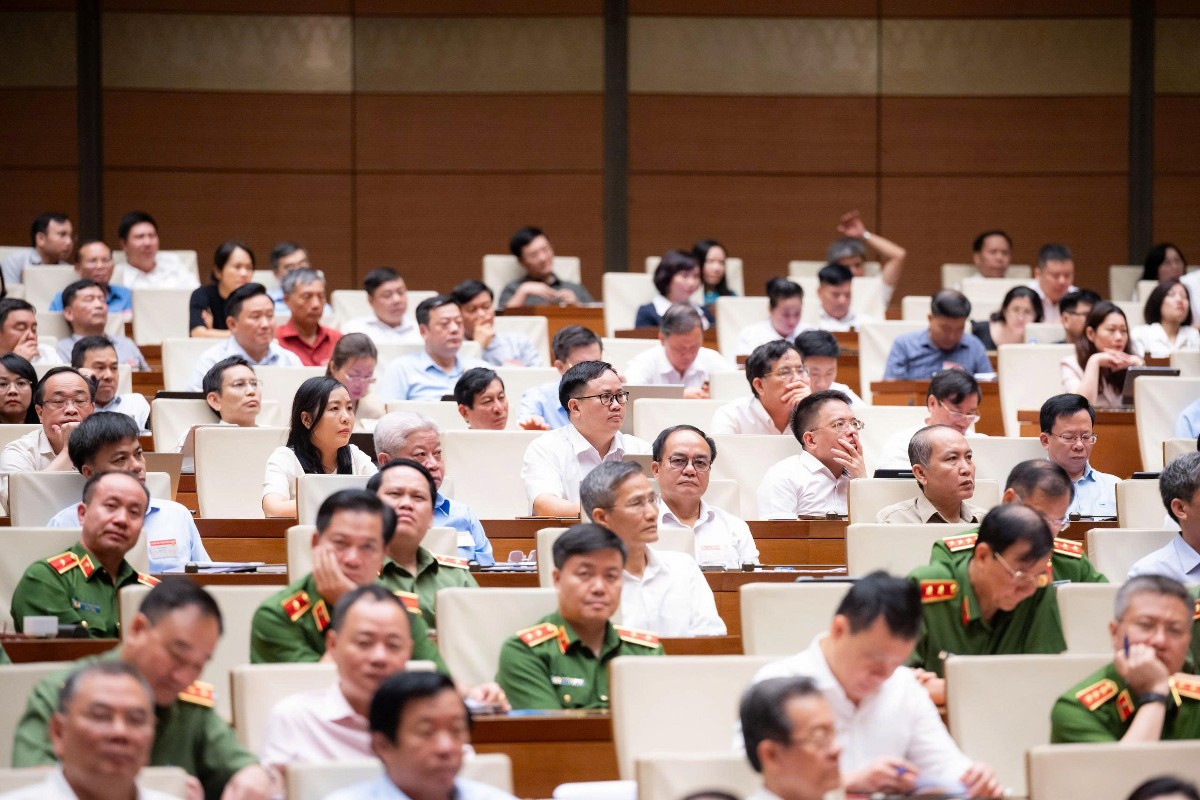 Đại biểu dự Hội nghị tại điểm cầu Nhà Quốc hội. Ảnh: Quốc hội.