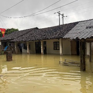 Nước lũ gây ngập tại xã Thông Nông, tỉnh Cao Bằng. Ảnh: Xã Thông Nông