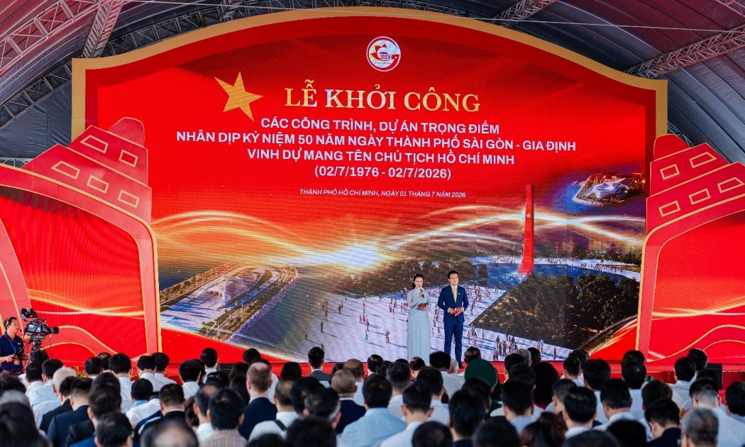 Lễ khởi công các công trình, dự án trọng điểm chào mừng kỷ niệm 50 năm ngày Thành phố Sài Gòn – Gia Định vinh dự mang tên Chủ tịch Hồ Chí Minh (02/07/1976 – 02/07/2026). Ảnh: Masterise.