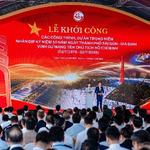 Lễ khởi công các công trình, dự án trọng điểm chào mừng kỷ niệm 50 năm ngày Thành phố Sài Gòn – Gia Định vinh dự mang tên Chủ tịch Hồ Chí Minh (02/07/1976 – 02/07/2026). Ảnh: Masterise.