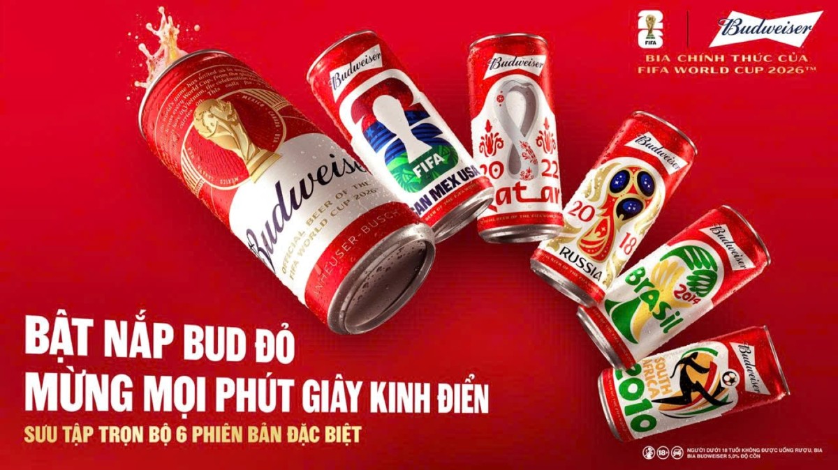Năm 2026 đánh dấu 4 thập kỷ Budweiser đồng hành cùng FIFA World Cup™.