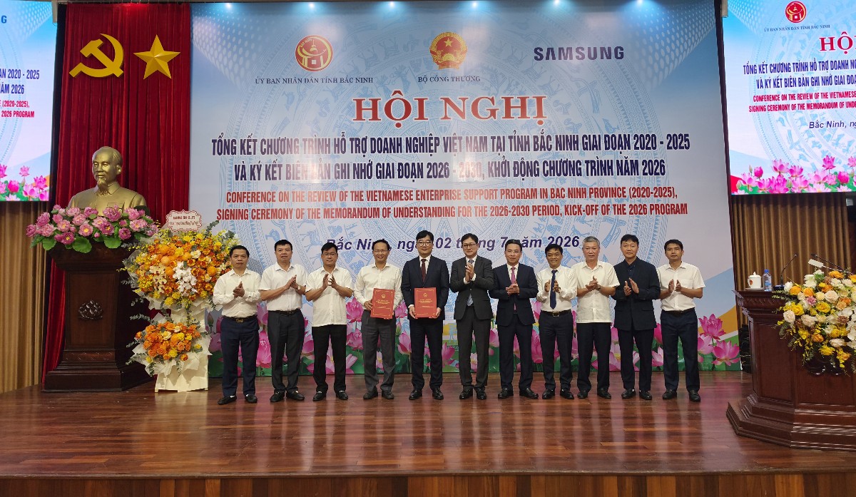 UBND tỉnh Bắc Ninh và Samsung Việt Nam ký kết Biên bản ghi nhớ hợp tác giai đoạn 2026–2030.