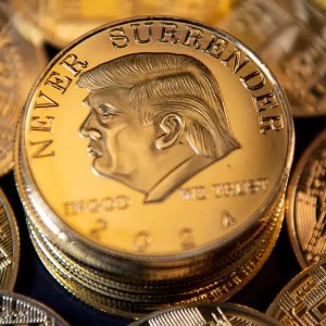 Các khoản đầu tư vào tiền mã hóa của Tổng thống Donald Trump, trong đó có đồng Trumpcoin, đã mang lại nguồn lợi nhuận rất lớn. Ảnh: Niklas Larsson/BILDBYRAN/Picture Alliance.