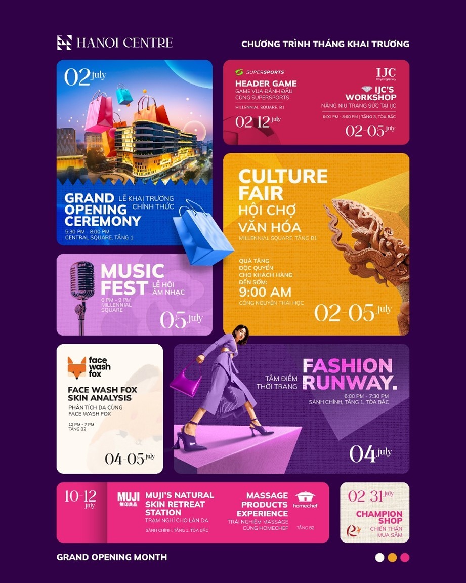 Chuỗi hoạt động tháng khai trương ấn tượng tại Hanoi Centre.
