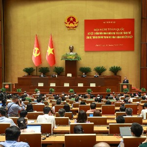 Bộ Chính trị tổ chức Hội nghị toàn quốc sơ kết một năm vận hành mô hình tổ chức tổng thể của hệ thống chính trị, mô hình chính quyền 3 cấp. Tổng Bí thư, Chủ tịch nước Tô Lâm chủ trì Hội nghị. Ảnh: TTXVN