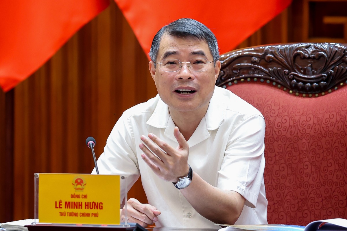 Thủ tướng Lê Minh Hưng phát biểu chỉ đạo tại cuộc làm việc - Ảnh: MST.