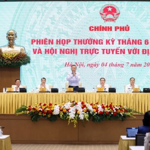 Tổng Bí thư, Chủ tịch nước Tô Lâm cùng các đồng chí lãnh đạo Đảng, Nhà nước tại phiên họp Chính phủ thường kỳ tháng 6/2026 và Hội nghị trực tuyến Chính phủ với các địa phương - Ảnh: VGP