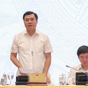 Thứ trưởng Bộ Công Thương Nguyễn Sinh Nhật Tân thông tin về tình hình cung ứng điện mùa nắng nóng - Ảnh: VGP