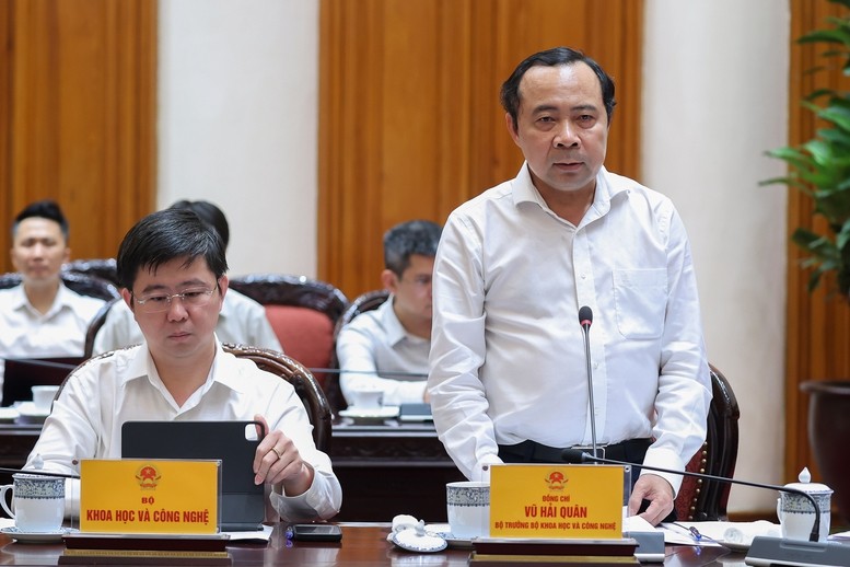 Bộ trưởng Bộ Khoa học và Công nghệ Vũ Hải Quân phát biểu - Ảnh: VGP