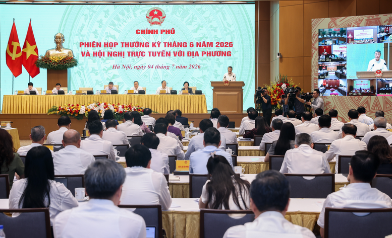Phiên họp Chính phủ thường kỳ tháng 6/2026 và Hội nghị trực tuyến Chính phủ với các địa phương - Ảnh: VGP