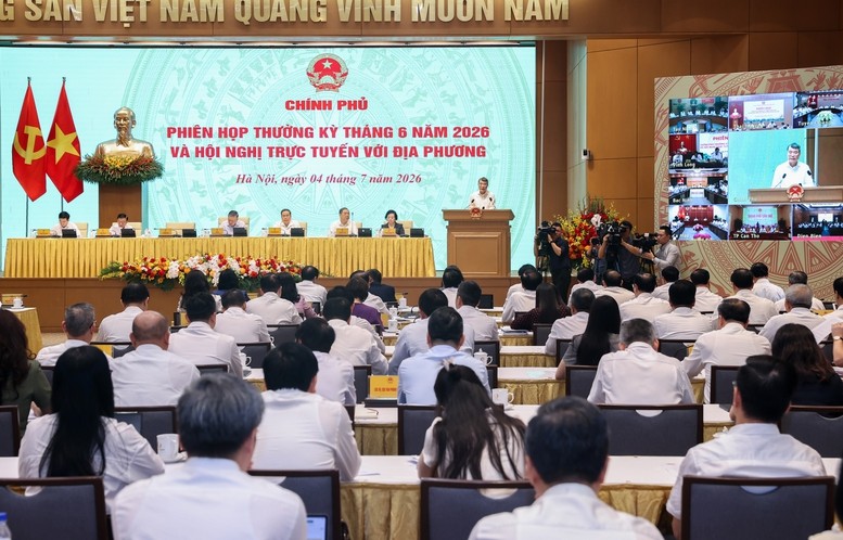 Phiên họp Chính phủ thường kỳ tháng 6/2026 và Hội nghị trực tuyến Chính phủ với các địa phương. Ảnh: VGP