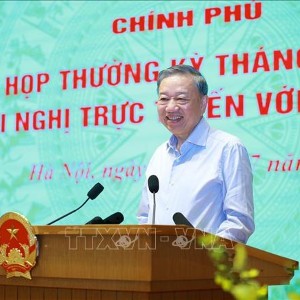 Tổng Bí thư, Chủ tịch nước Tô Lâm dự và phát biểu chỉ đạo phiên họp Chính phủ thường kỳ tháng 6/2026 và Hội nghị trực tuyến Chính phủ với các địa phương. Ảnh: TTXVN